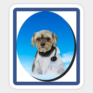 Funy doctor dog Sticker